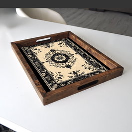 Aberto Design REF028 Bandeja de Madera Maciza 48x38x4 cm Decoración Hogar